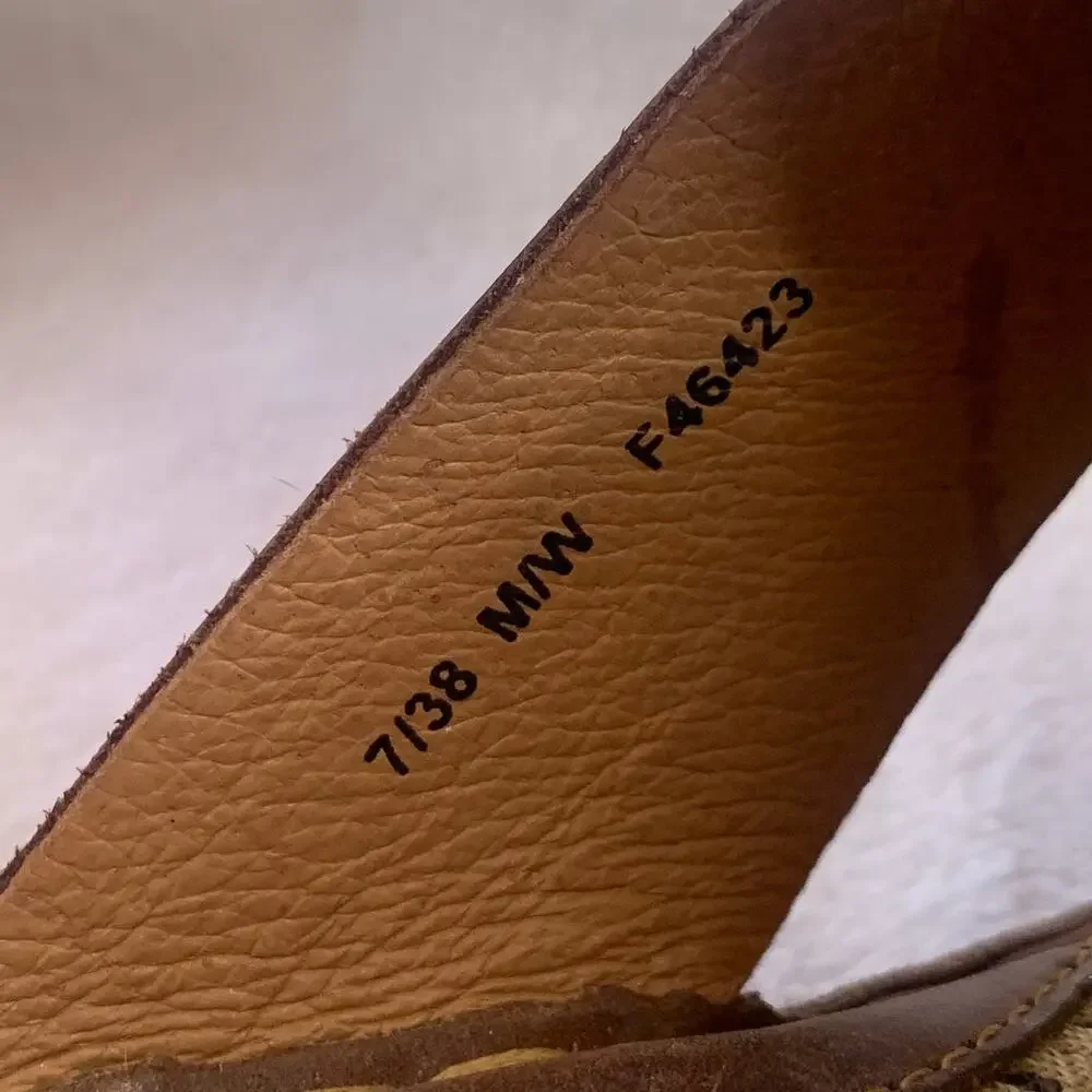 Born Sorja Sport Womens Sz 7 Brown Leather Slide Sandals Flat Heel Crisscross